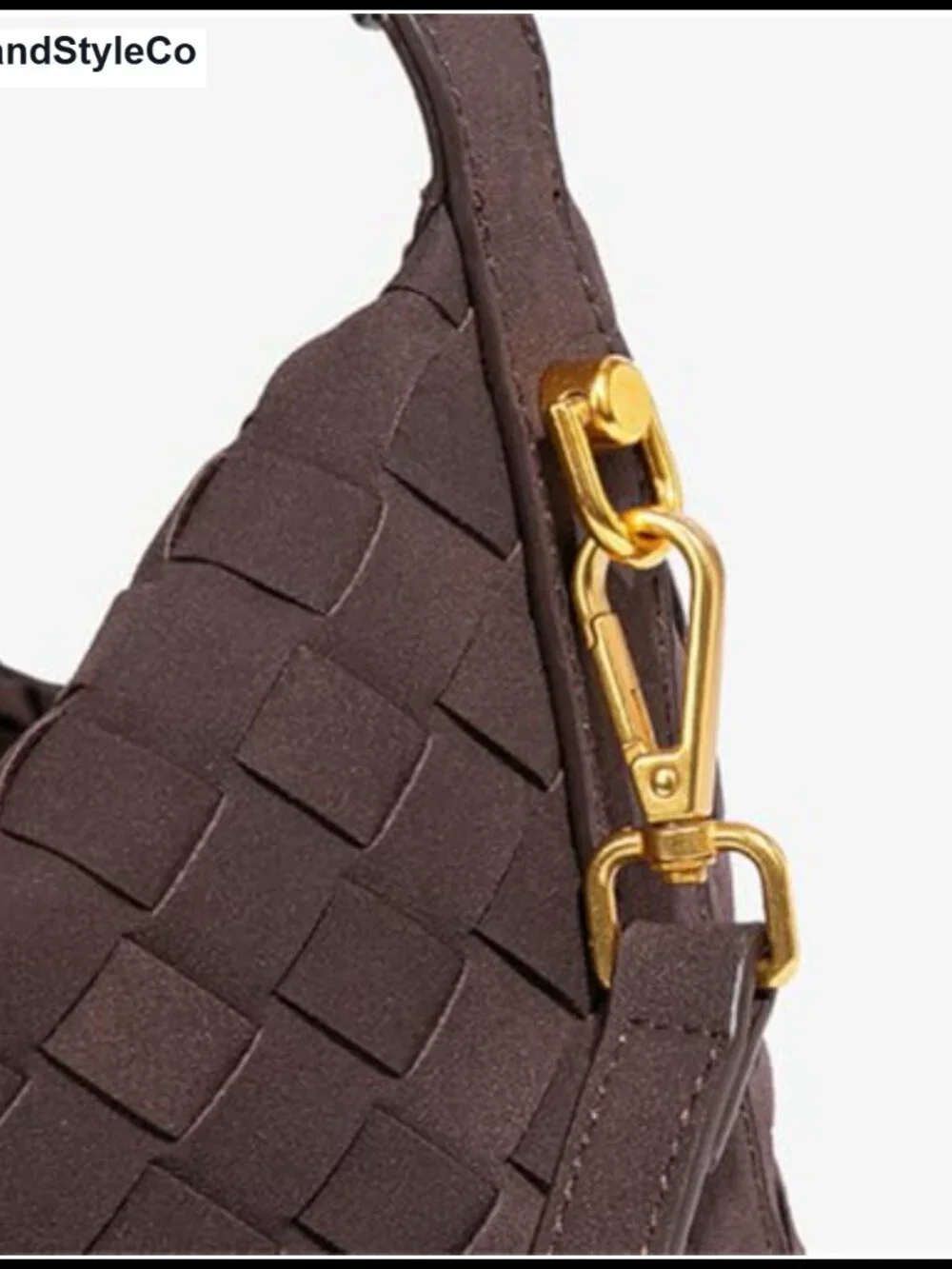 Faux Suede Woven Hobo Shoulder Bag Tote Purse